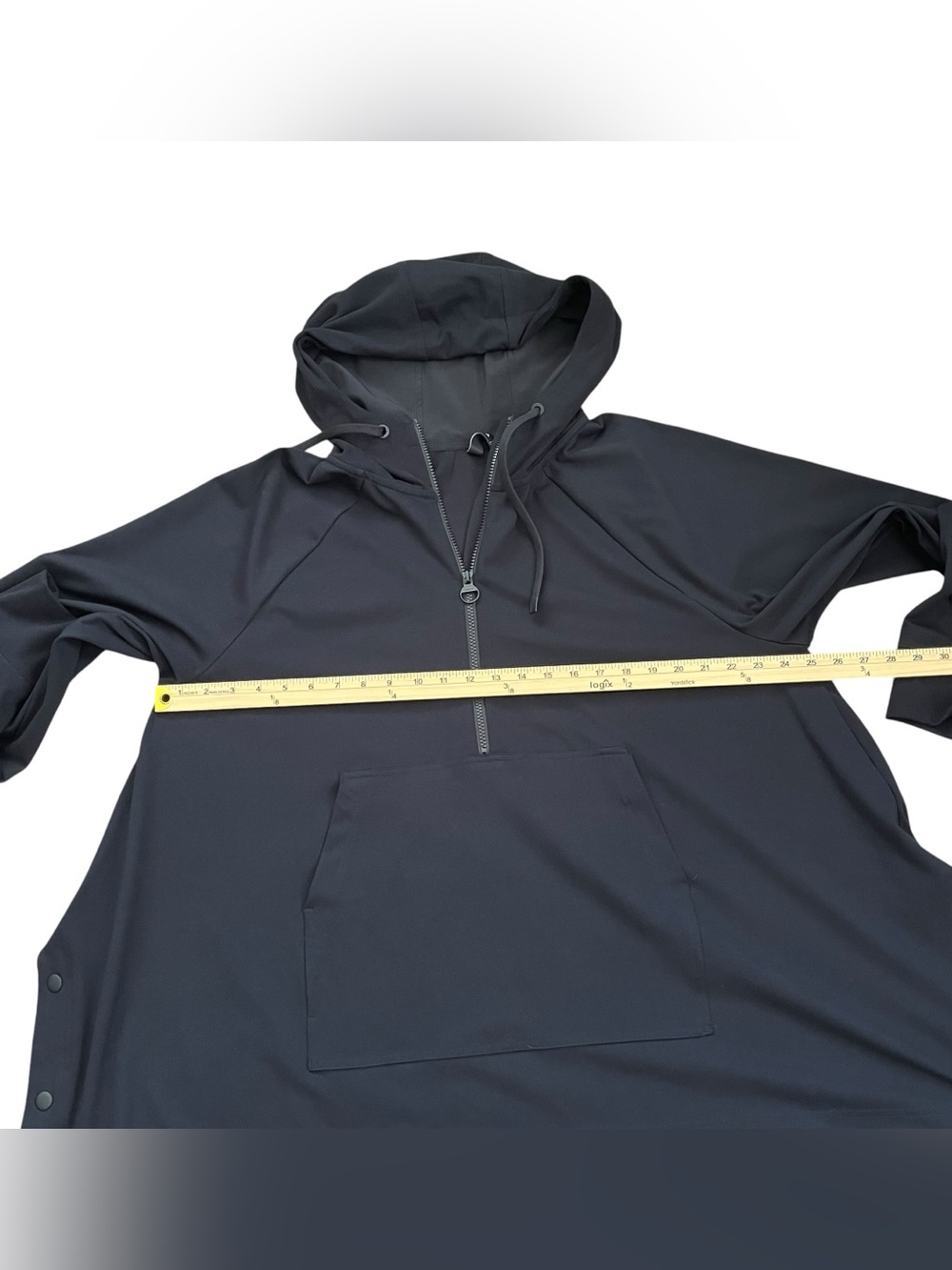 Athleta Glacier Handkerchief Poncho Hoodie Side Snap XL - Picture 9 of 10